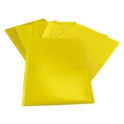 Image for School Smart 2-Pocket Poly Folders with Fasteners, Yellow, Pack of 25 from School Specialty
