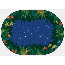 Carpets for Kids Peaceful Tropical Night Rug, 3 Feet 10 Inches x 5 Feet 5 Inches, Oval, Dark Blue, Item Number 1365798
