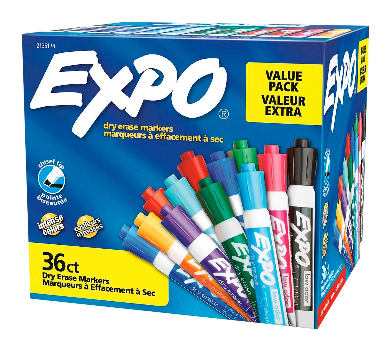Box of Expo dry erase markers.