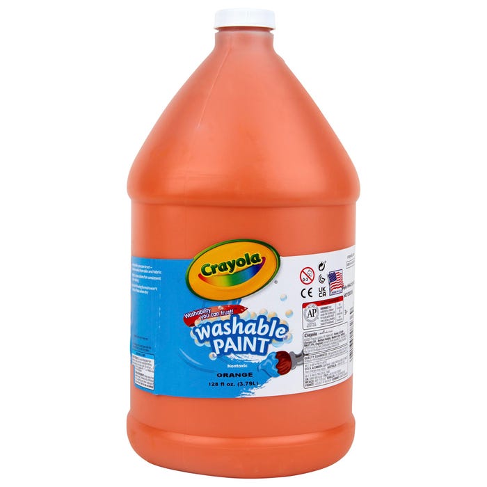 Crayola Washable Paint, 1 Gallon Jug, Orange