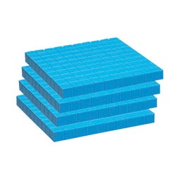 Achieve It! Base 10 Components Plastic Flats, Blue, Pack of 10, Item Number 2105046