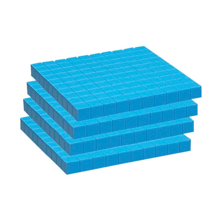 Achieve It! Base 10 Components Plastic Flats, Blue, Pack of 10