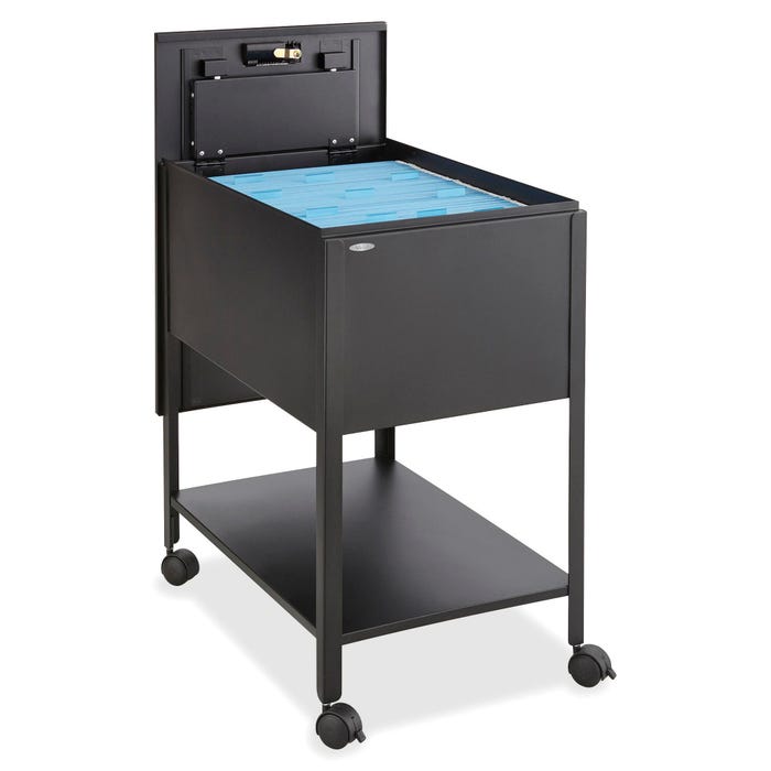 Safco Mobile Tub File Cabinet, Black, Legal, 16-1/2 W x 24-3/4 D x 28-1/4 H in