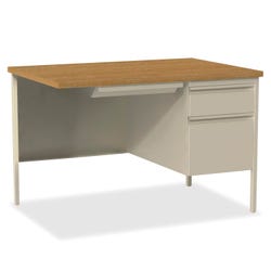 Lorell Putty Oak Laminate Fortress Series, Right Pedestal Return, Steel, 42 x 24 x 29-1/2 Inches, Oak/Putty
