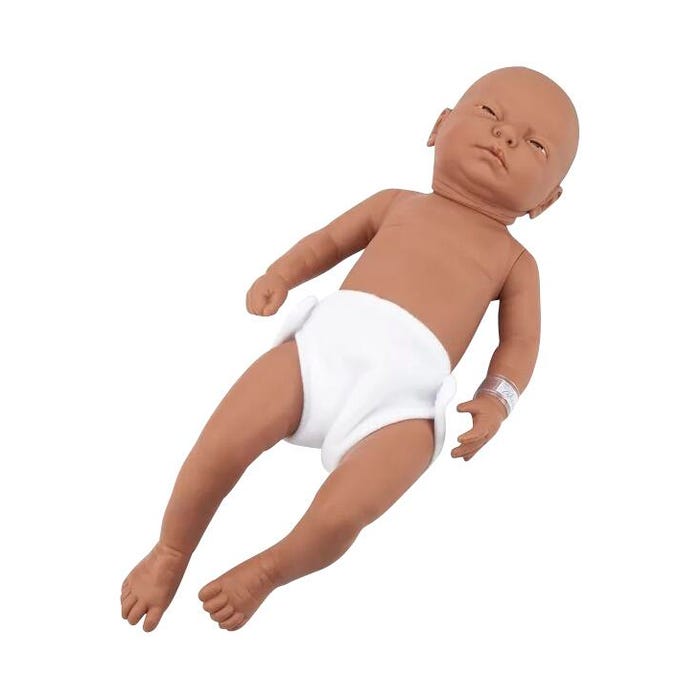 Newborn Baby Doll, Medium Brown Baby Boy, 21 Inches