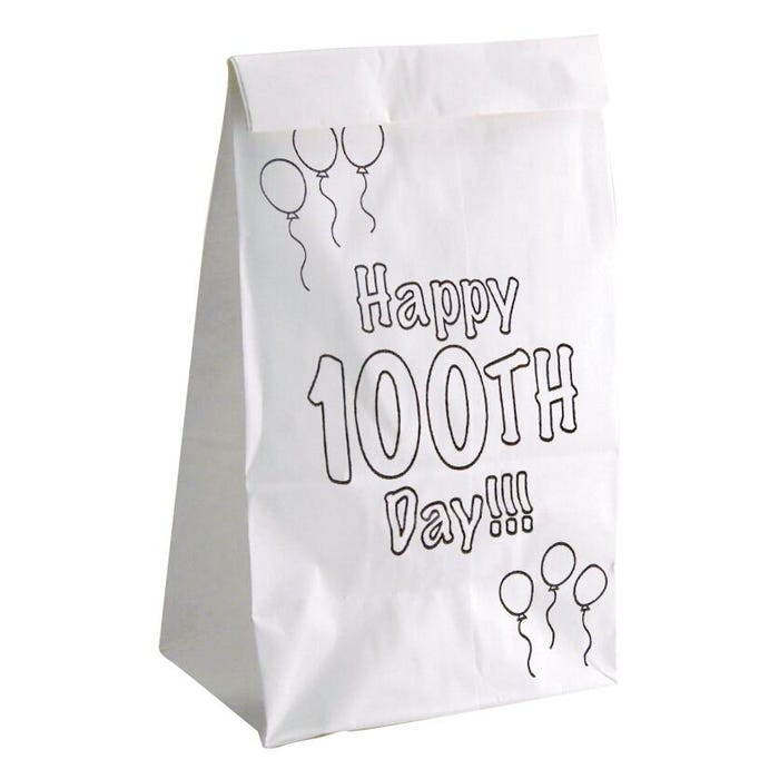 Hygloss Happy 100th Day Bags, Pack of 25