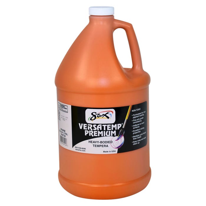 Sax Versatemp Premium Heavy-Bodied Tempera Paint, 1 Gallon, Orange