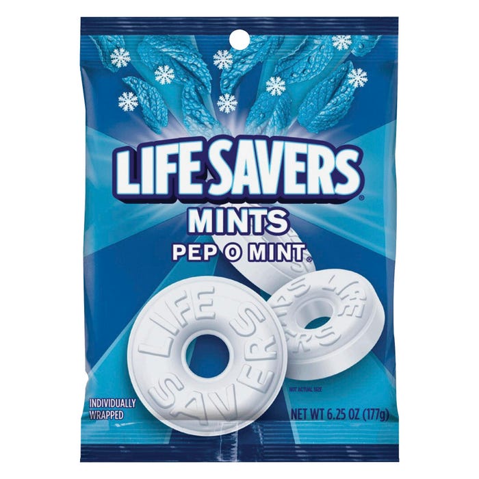 Life Savers Mint Hard Candies, Pep O Mint, 6.25 Ounce Bag