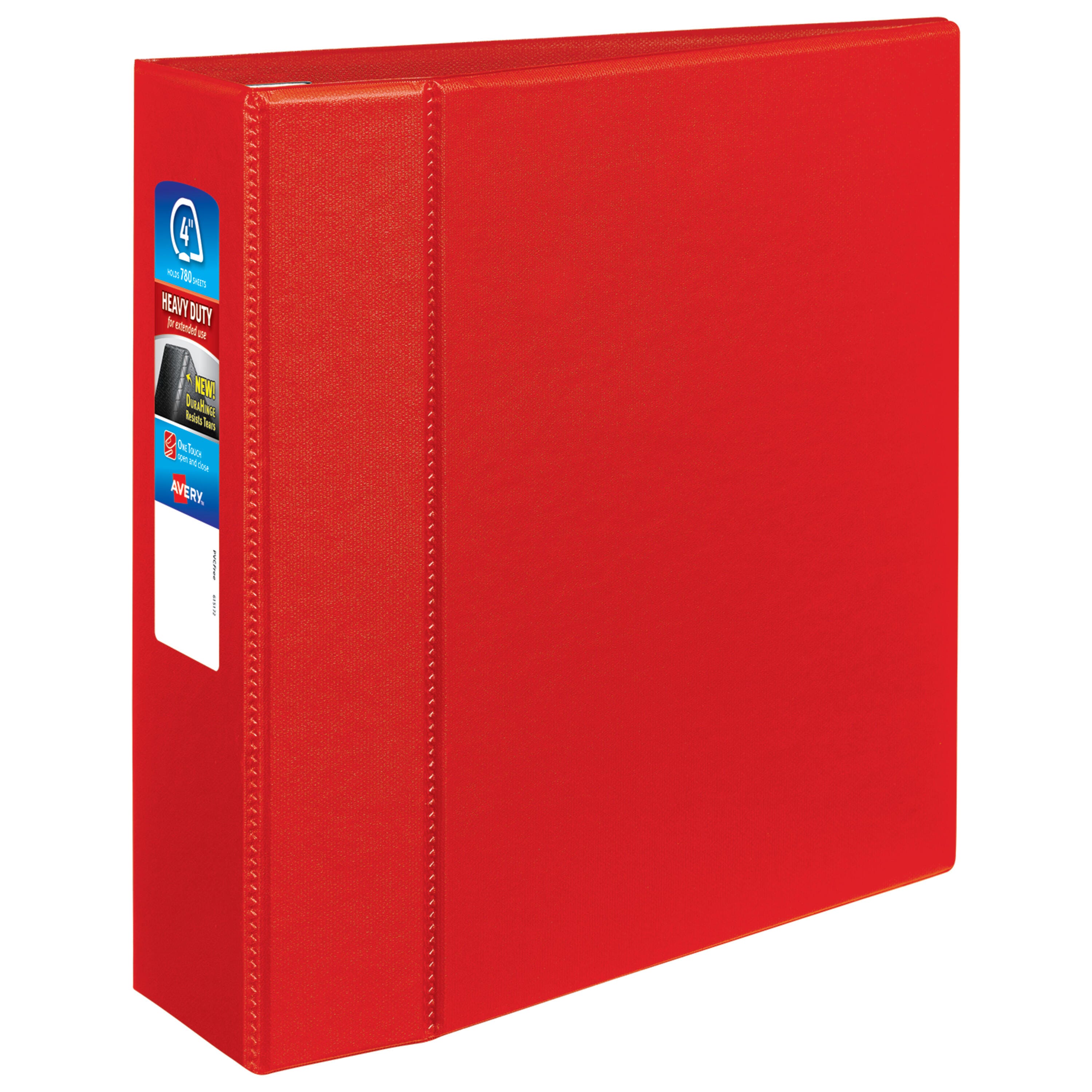 Avery Heavy Duty Binder, 4 Inch D-Ring, Red 1054782