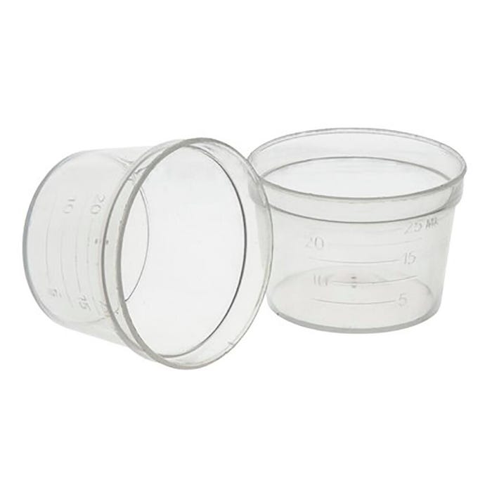 Eisco Labs Small Graduated Cups, 25 Milliliters, Transparent, Pack of 250