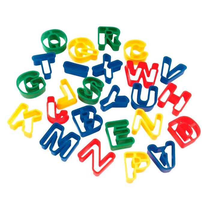 Creativity Street Alphabet Clay Cutter Set, 1-9/16 Inches, Plastic, Assorted Colors, Set of 26