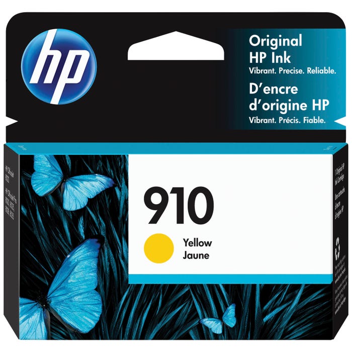HP 910 Ink Cartridge, 3YL60AN, Yellow