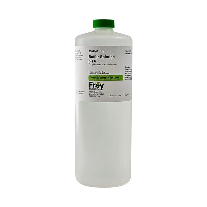 Frey Scientific Buffer Solution, pH 6.00, Lab Grade, 1 Liter