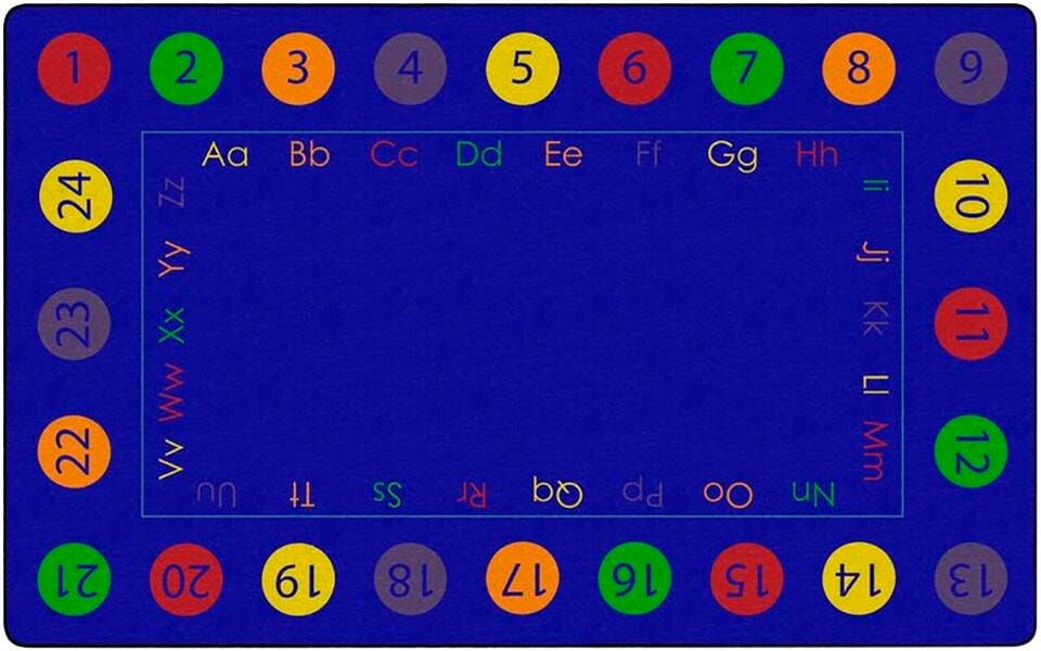 Childcraft Colorful Circles ABC123 Carpet, Rectangle 4000114
