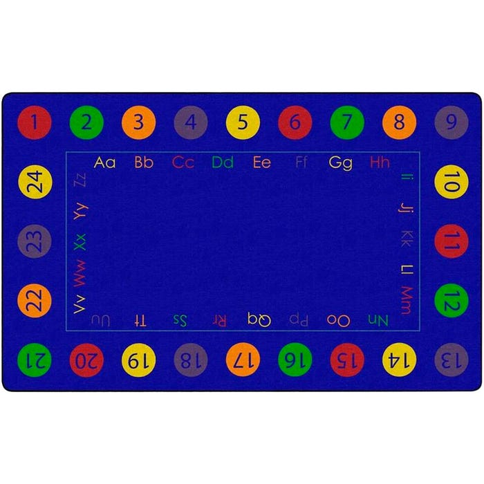 Childcraft Colorful Circles ABC123 Carpet, Rectangle