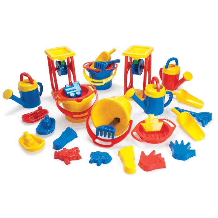 Childcraft Classroom Sand and Water Toys Play Set, 28 Pieces, Item Number 067753