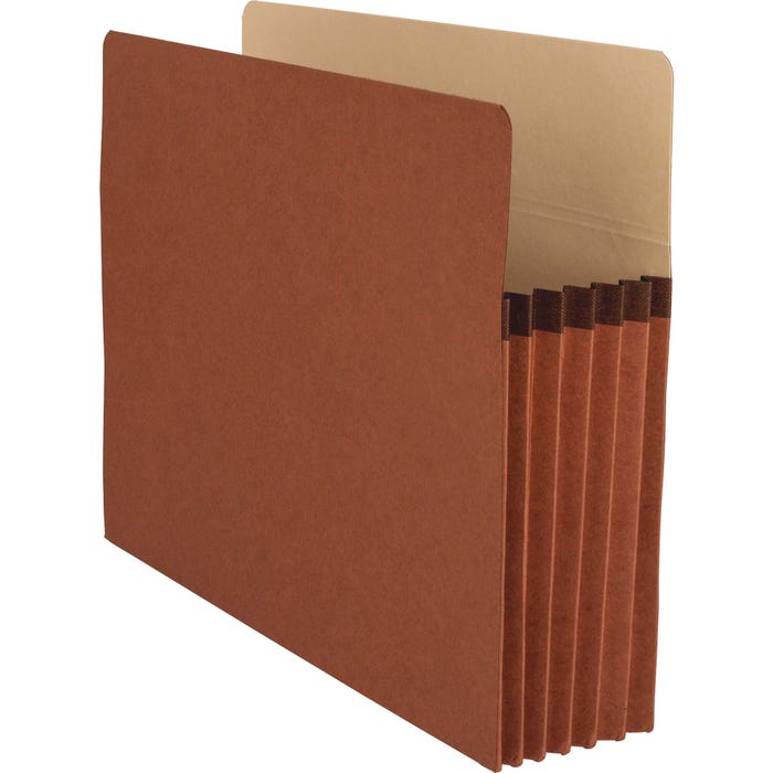 Business Source File Pocket, Letter Size, 5-1/4 Inch Expansion, Redrope, Pack of 10