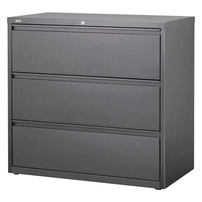 Lorell Hanging File-Drawer Charcoal Lateral Files, 3-Drawer, 36 x 18-3/4 x 40-1/8 Inches