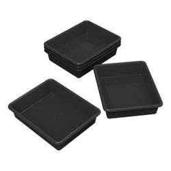 School Smart Storage Tray, Letter Size, 10-3/4 x 13-1/4 x 3 Inches, Black, Pack of 5 2012815