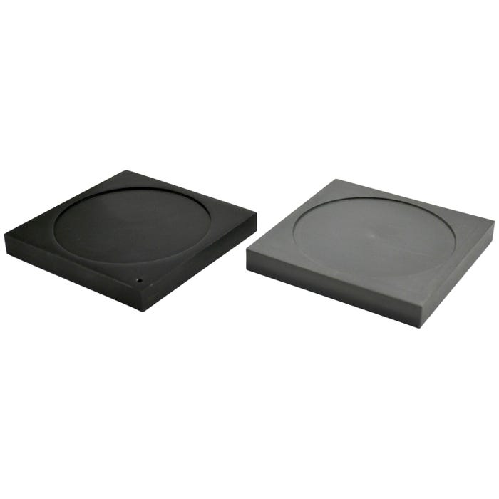 Eisco Labs Ice Melting Plates with Depression, Aluminum and Plastic Foam, 3-1/2 x 3-1/2 x 2/5 Inches, Set of 2