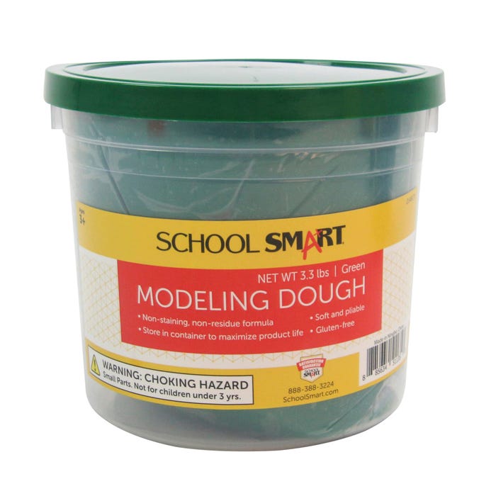 School Smart Gluten-Free Modeling Dough, 3-1/3 Pound Tub, Green