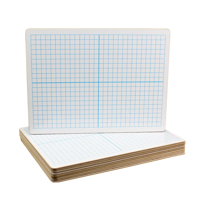 Flipside XY Axis Plain Dry Erase Board, Two Sided, 9 x 12 Inches, White, Pack of 12