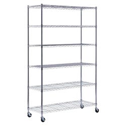 Sandusky Lee Mobile Wire Shelving, 48 x 18 x 72 Inches, Chrome 2137190