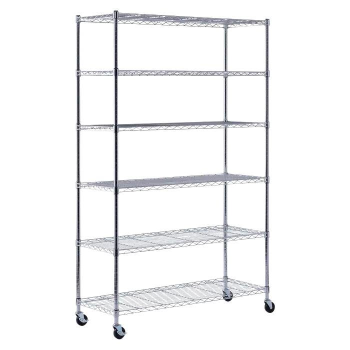 Sandusky Lee Mobile Wire Shelving, 48 x 18 x 72 Inches, Chrome