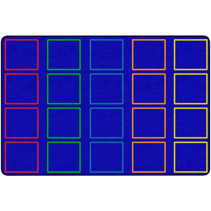 Childcraft Rainbow Squares Carpet for Classrooms, Rectangle