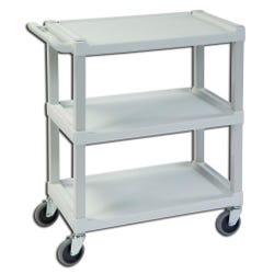 Lakeside Plastic 3 Shelf Standard Duty Utility Cart, 300 Pound Capacity, 16 x 24 x 34-7/8 Inches, White 569390