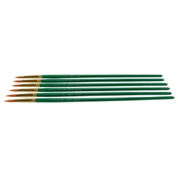 Sax Optimum Golden Synthetic Taklon Paint Brushes Long, Round, Size 8, Set of 6 2024070