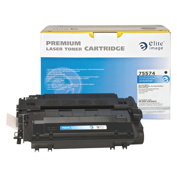Elite Image Remanufactured Toner Cartridge, For Use with HP Laserjet P3015 Series, Black