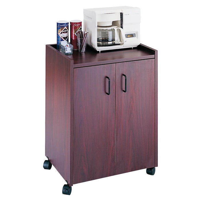 Safco Refreshment Center Cabinet, Mahogany, 23 W x 18 D x 31 H in