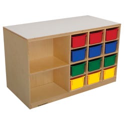 Childcraft Mobile Double-Sided Storage Unit, 12 Assorted Color Trays, 47-3/4 x 23-3/4 x 30 Inches, Item Number 296528