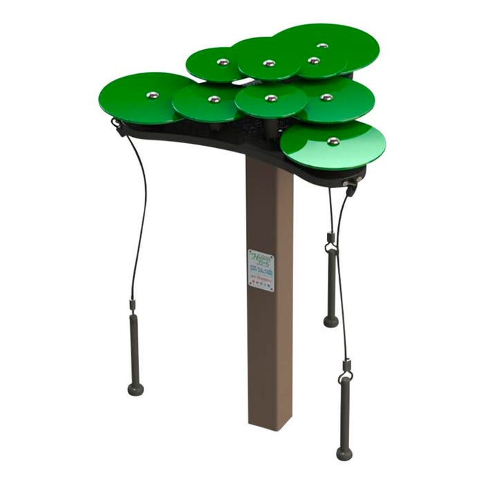 Freenotes Harmony Park Green Lily Pad Cymbals Playground Instrument, In-Ground Mount, 174 x 90 x 52 Inches