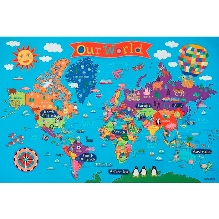 Round World Kid's Our World Laminated Wall Map