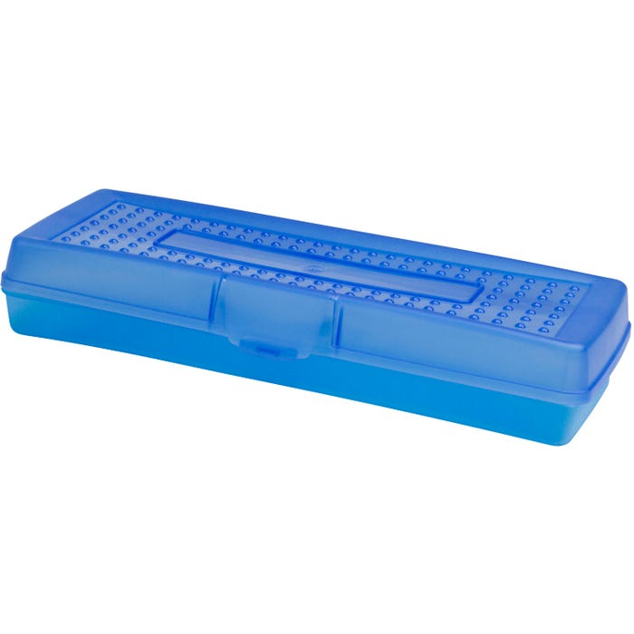 School Smart Long Pencil Box Case, Blue Tint