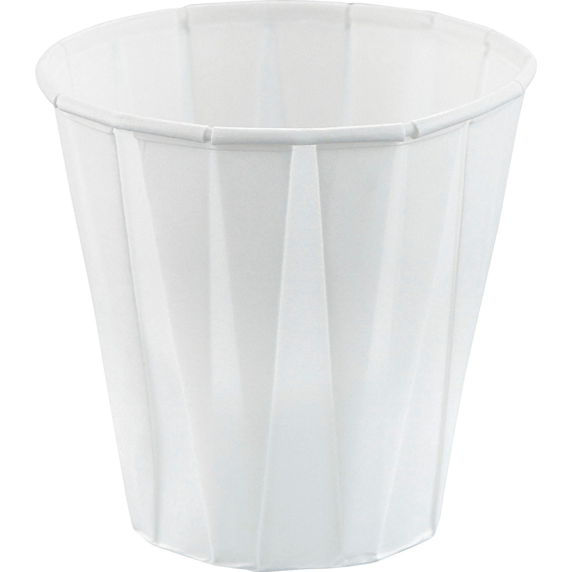 Solo Lightweight Pleated Paper Cup, 3.5 oz, White, Pack of 100, Item Number 1313679