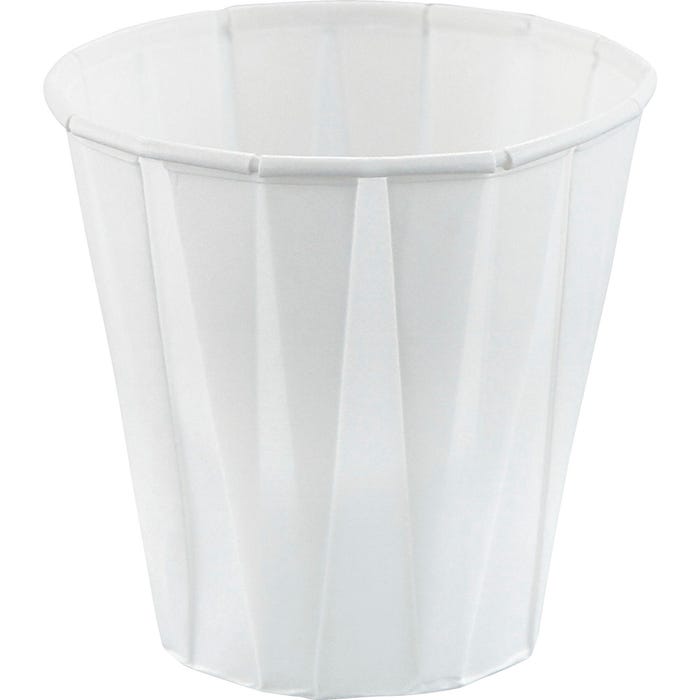 Solo Lightweight Pleated Paper Cup, 3.5 oz, White, Pack of 100