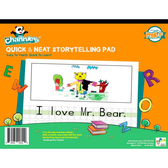 Channie's Visual Handwriting Storytelling Workbooks for Prek-1st Grades, Paperback