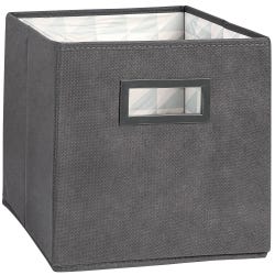 Collapsible Fabric Bin With Handles, 11 Inches, Grey 2135399
