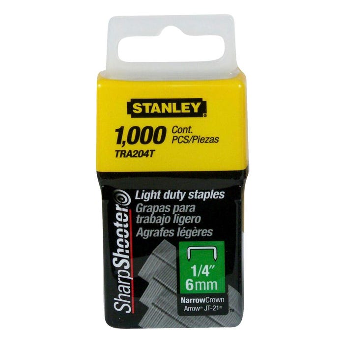 Stanley Light Duty Staples, 1/4 Inch, Pack of 1000