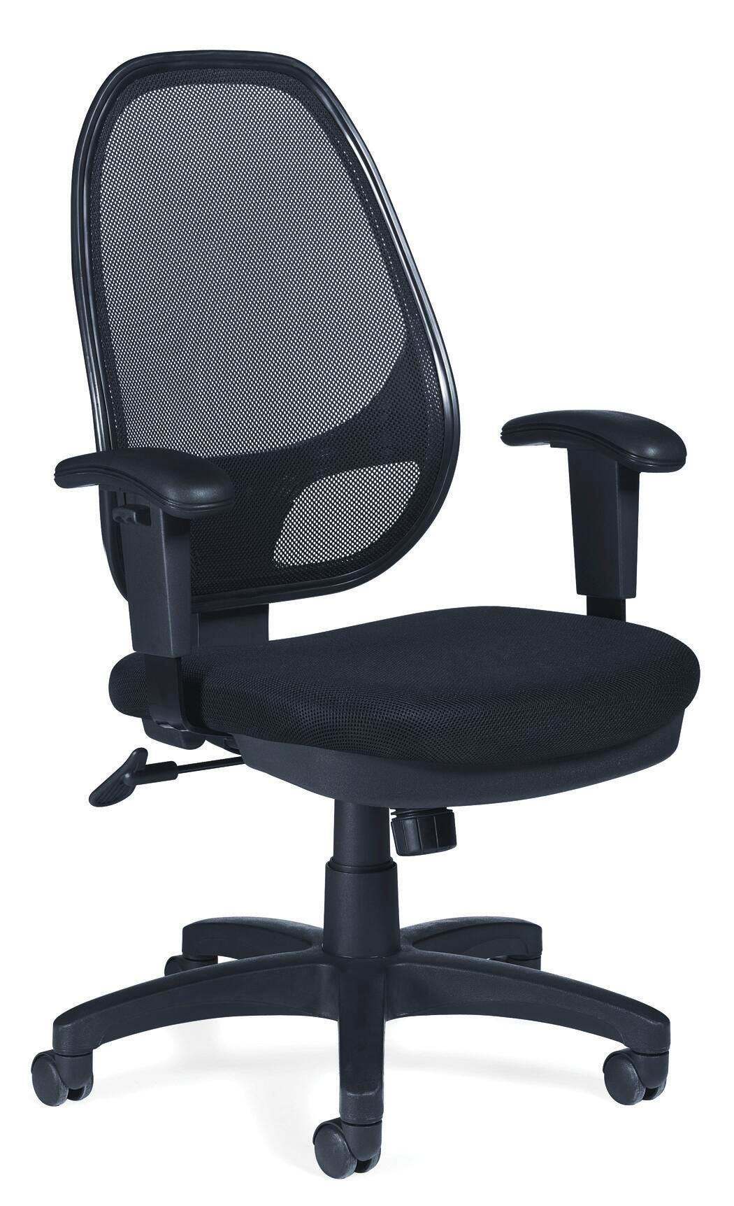 Offices To Go High Back Chair with Synchro Tilt, Mesh Back/Fabric Seat, 25 x 23 x 43 Inches, Black 1367426