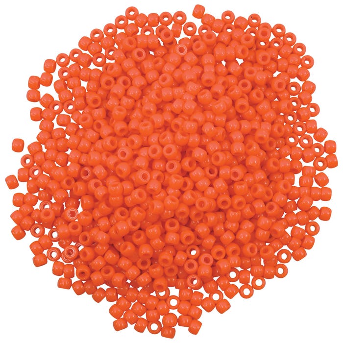 Creativity Street Plastic Pony Beads, Orange, Pack of 1000