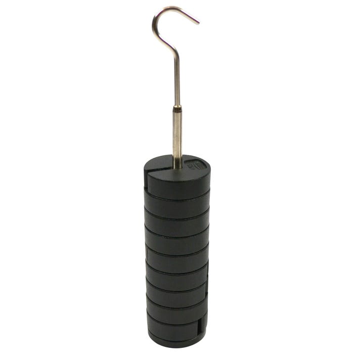 Eisco Labs Slotted Masses with Hanger, Zinc, 500 Gram Capacity, Set of 9
