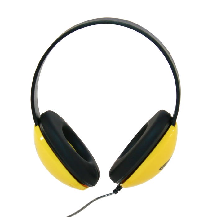 Califone Listening First 2800-YL Over-Ear Stereo Headphones, 3.5mm Plug, Yellow