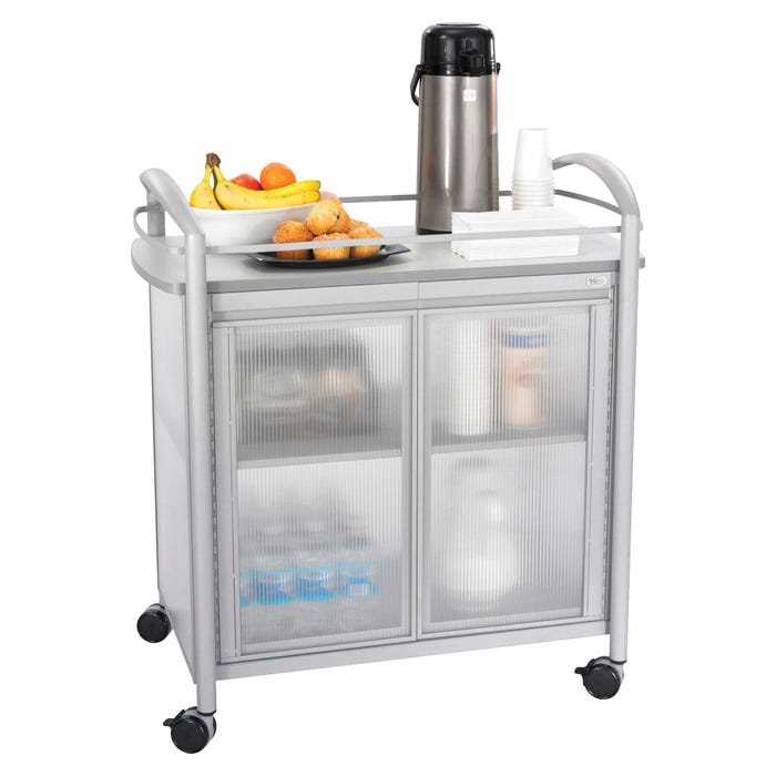 Safco Refreshment Cart, Gray, 34 W x 21-1/4 D x 36-1/2 H in