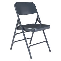 National Public Seating 300 Series Deluxe Steel Folding Chair, 17-1/4 Inch Seat, Char-Blue, Set of 4 2051311