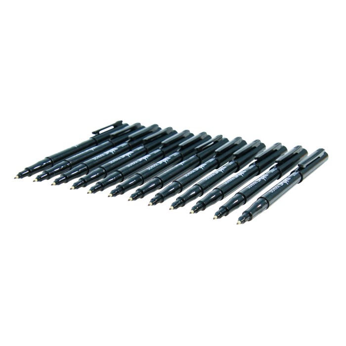 School Smart Ultra Fine Permanent Marker Pens, Quick-Drying and Water Resistant, 0.6 mm Tip, Black, Pack of 12
