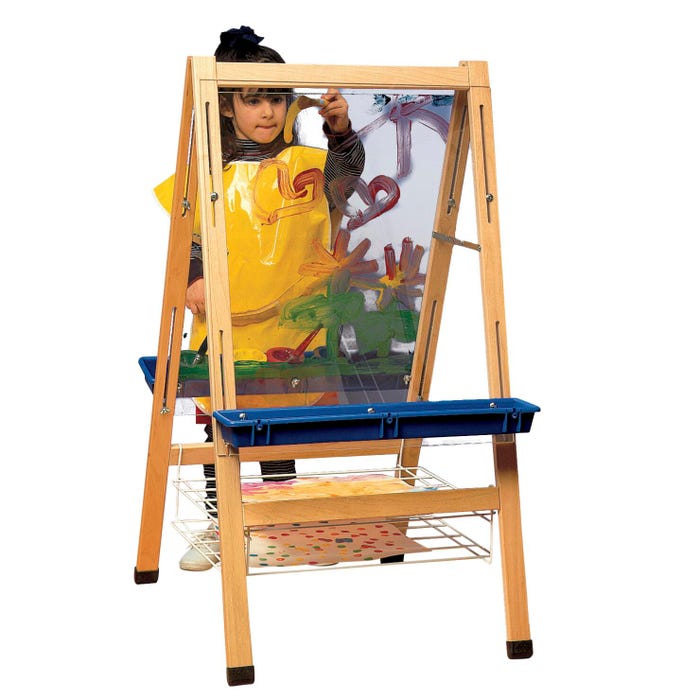 Childcraft Double Adjustable Easel, Clear Panels, 24 x 26-5/8 x 44-1/2 Inches